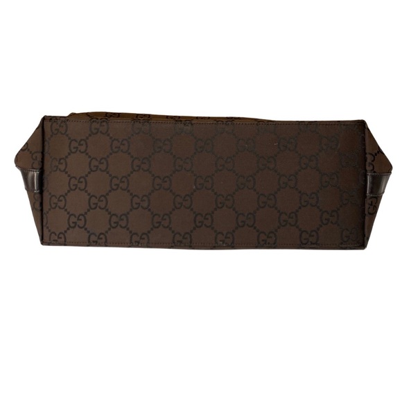 ❗️SOLD❗️GUCCI Monogram Shoulder Bag Brown Black Canvas Medium Hobo Vintage Bag - Picture 10 of 13